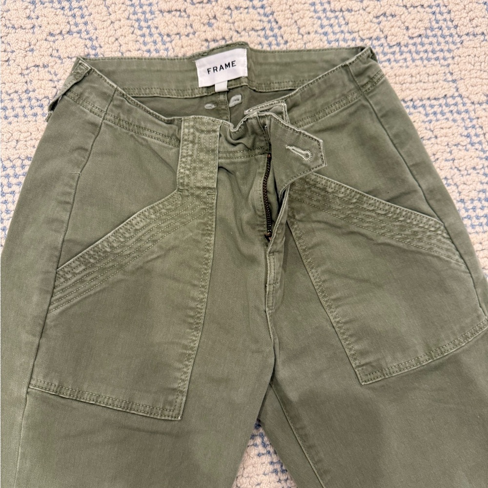 Frame Denim Green Cargo Pants Utility Style